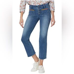 NYDJ 4 Ladies' Marilyn Straight Ankle With Raw Hems Colorful Accents Pockets
